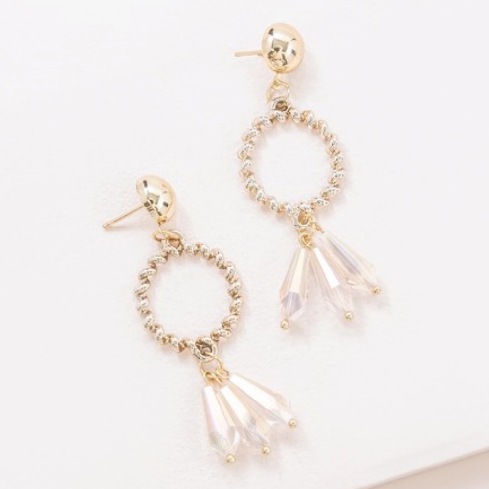 Gold Circle Dangle Earrings